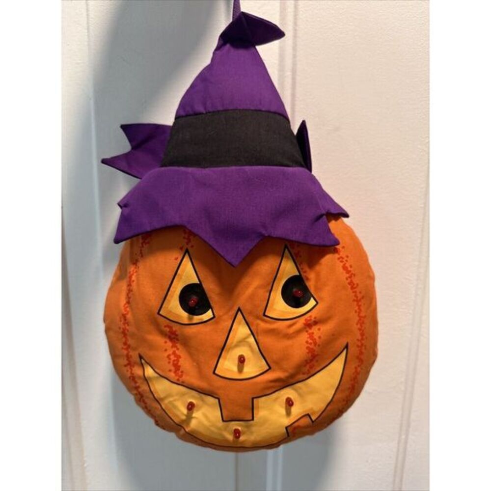 VINTAGE 1991 AVON GORDON PUMPKIN WINDOW‎ DECOR LIGHTS UP / FLASHES Works